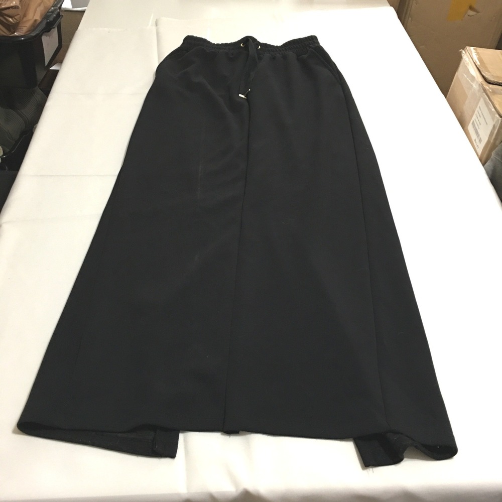 Lilly Pulitzer Maxi Skirt Women Small Black Drawstring Back Slit